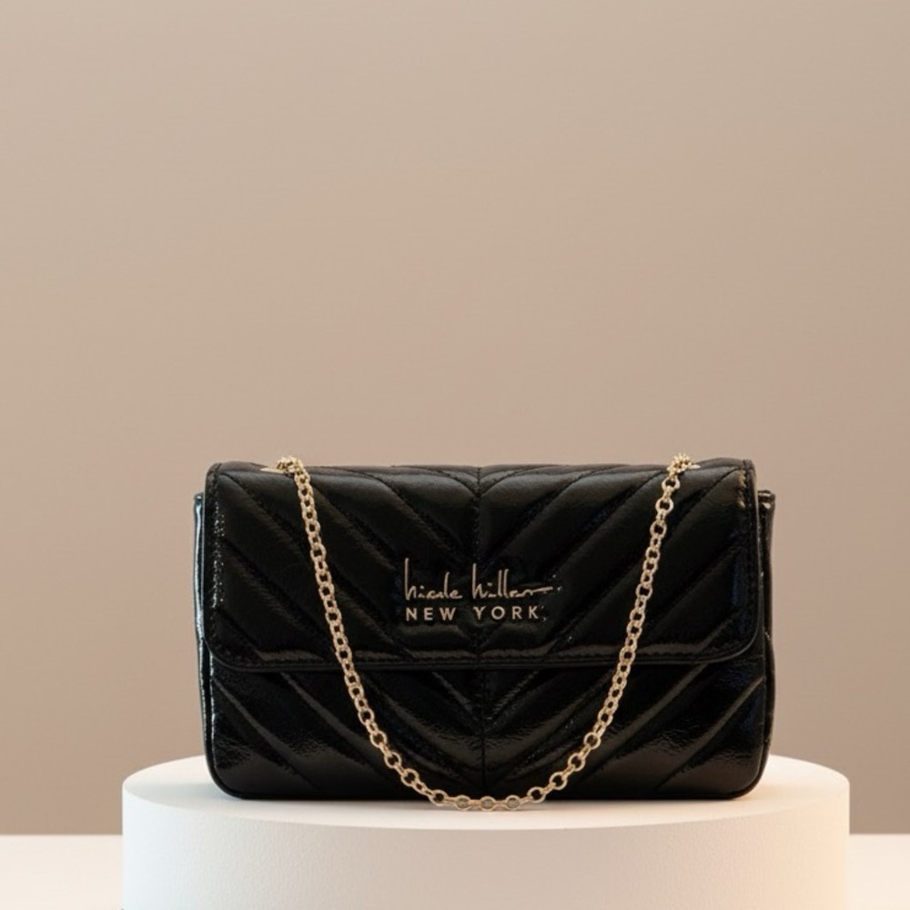 Nicole Miller BLACK Quilted crossbody/ Shoulder Bag NWT